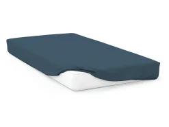 Bajera ajustable de algodón 57 hilos 90x200 cm LISO azul