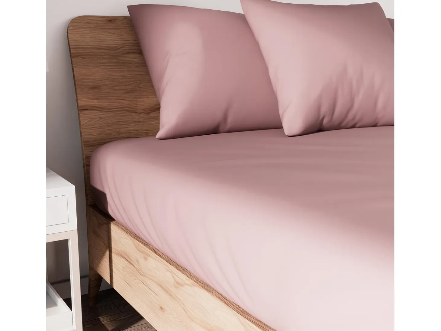 Bajera ajustable de algodón 140x190 cm JERSEY rosa viejo