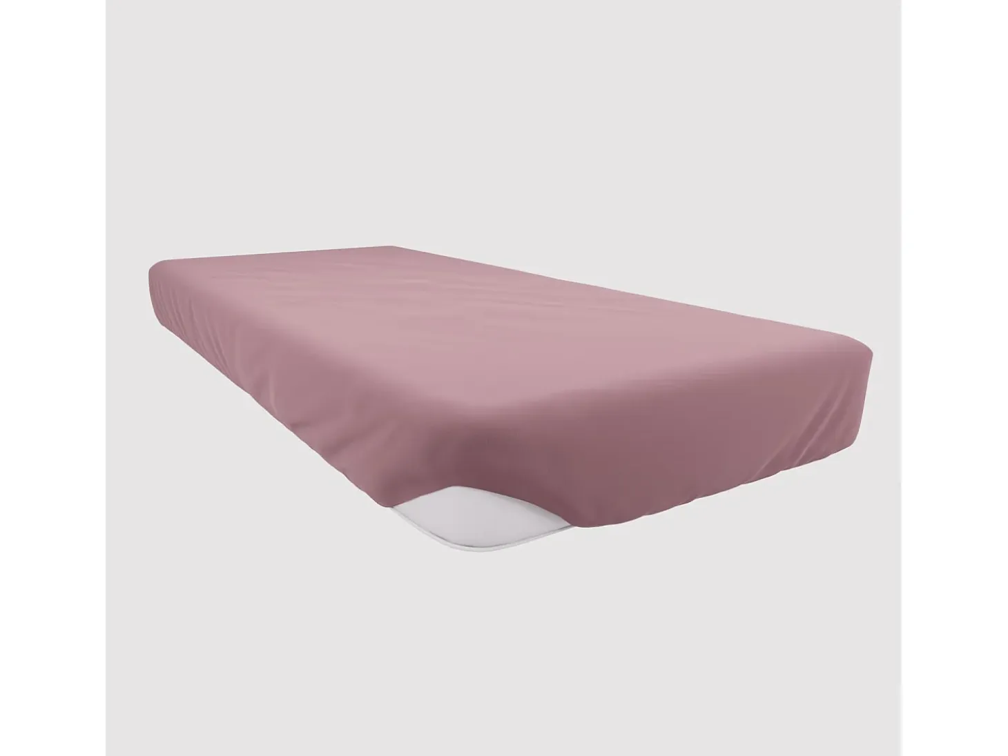 Bajera ajustable de algodón 90x190 cm JERSEY rosa viejo
