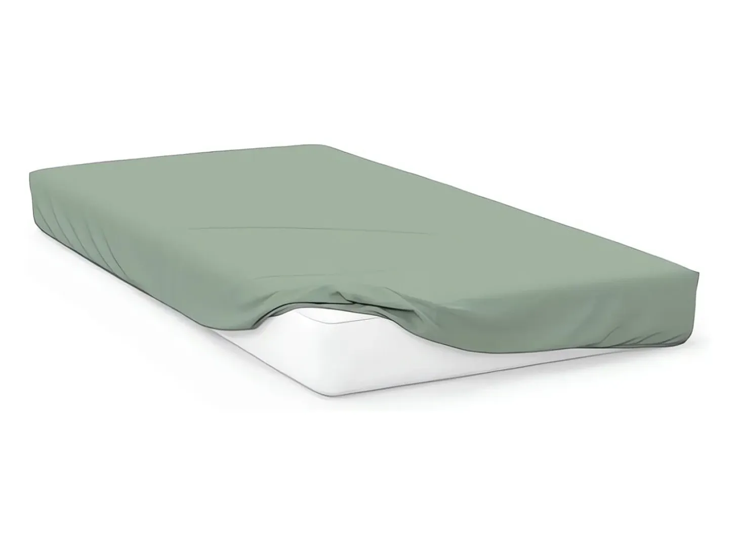 Bajera ajustable de algodón 57 hilos 200x200 cm LISO verde agua