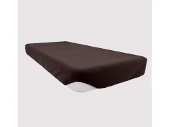 Bajera ajustable de algodón 90x190 cm JERSEY castaño