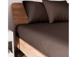 Bajera ajustable de algodón 90x190 cm JERSEY castaño