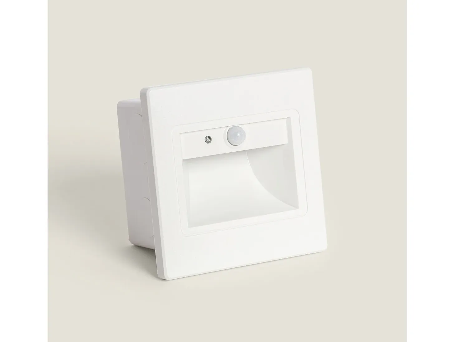 Baliza de Pared LED 1.5 W Empotrable con Sensor PIR y Crepuscular Bark Blanco 3000K Blanco Cálido