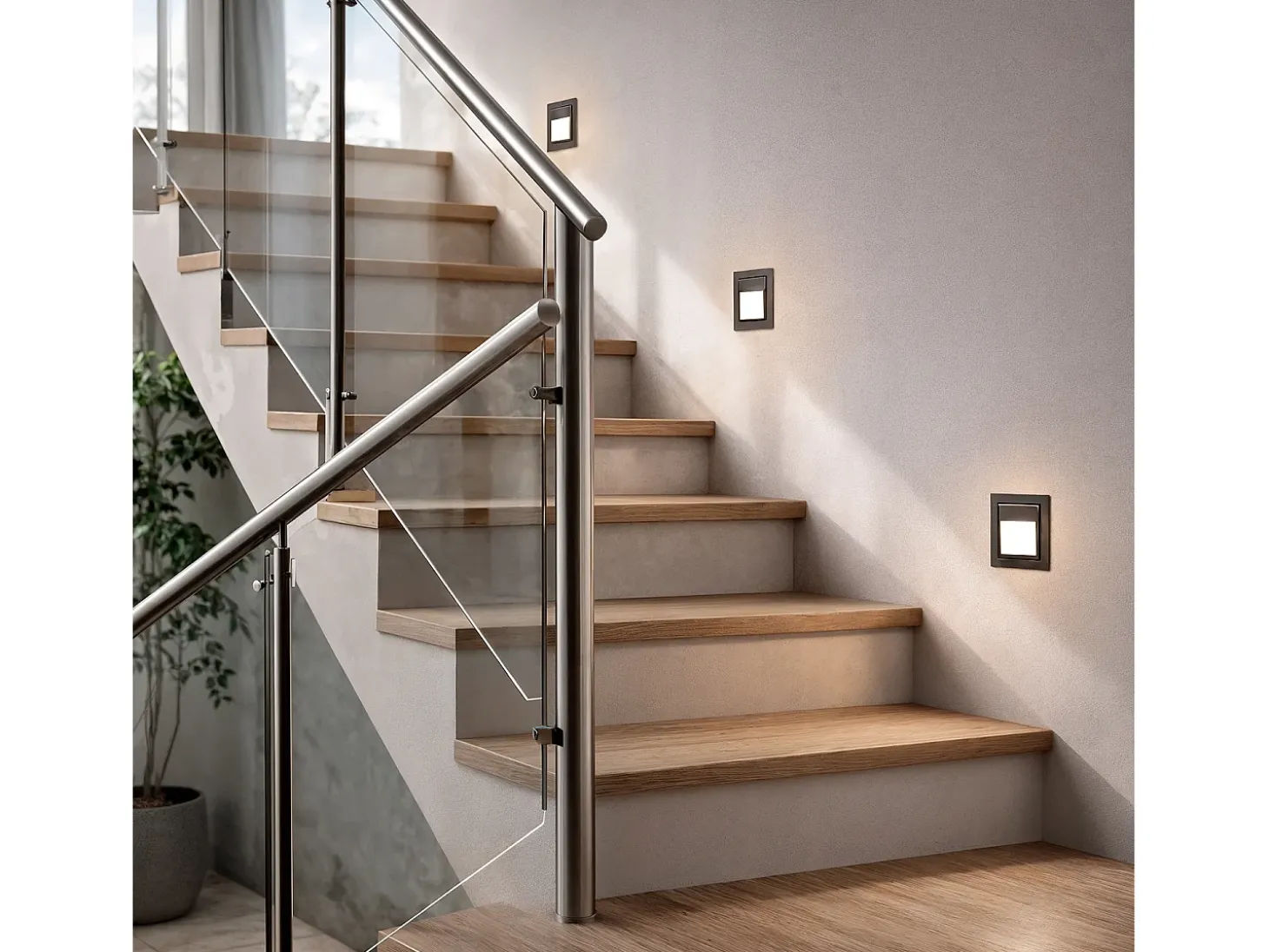 Baliza de Pared LED 1.5W Empotrable Acero Larry 5000K Blanco Frío