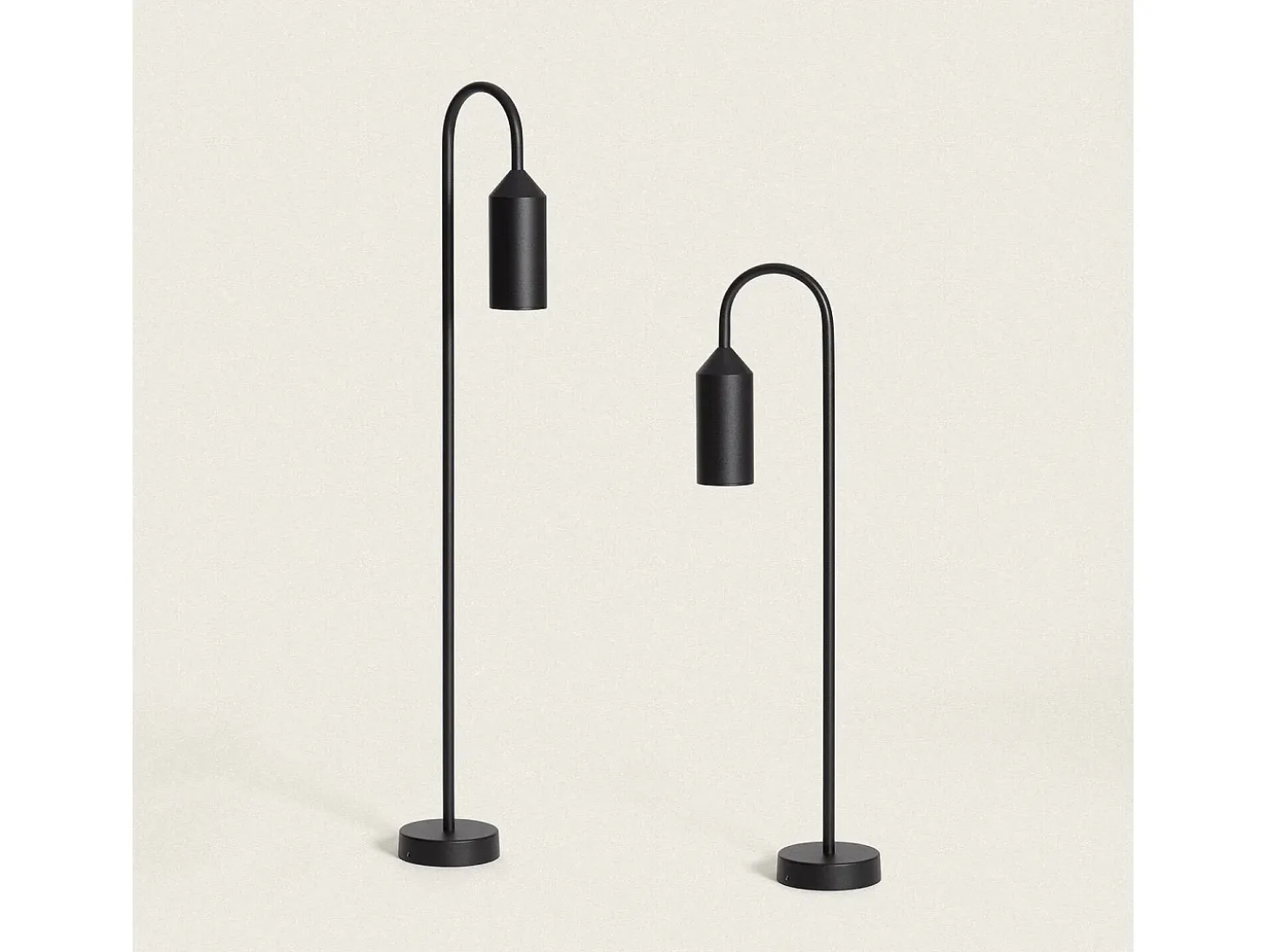 Baliza de Pie Exterior Aluminio 80cm Boukali Negro