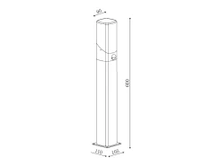 Baliza de Pie Exterior 60cm Aluminio con Sensor PIR Pelly Negro