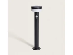 Baliza de Pie Exterior Solar LED 1,5W 50cm Acero Inoxidable con Sensor de Movimiento Ashier Negro