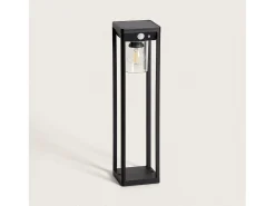Baliza de Pie Exterior Solar LED 2W 40cm Aluminio con Sensor de Movimiento Devah Negro
