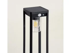 Baliza de Pie Exterior Solar LED 2W 40cm Aluminio con Sensor de Movimiento Devah Negro