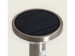 Baliza de Pie Exterior Solar LED 5W 50cm Acero Inoxidable con Sensor de Movimiento Barton Plateado