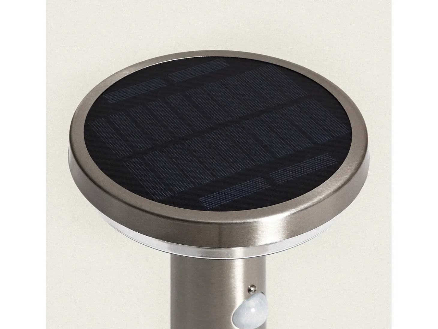 Baliza de Pie Exterior Solar LED 5W 50cm Acero Inoxidable con Sensor de Movimiento Barton Plateado