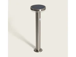Baliza de Pie Exterior Solar LED 5W 50cm Acero Inoxidable con Sensor de Movimiento Barton Plateado