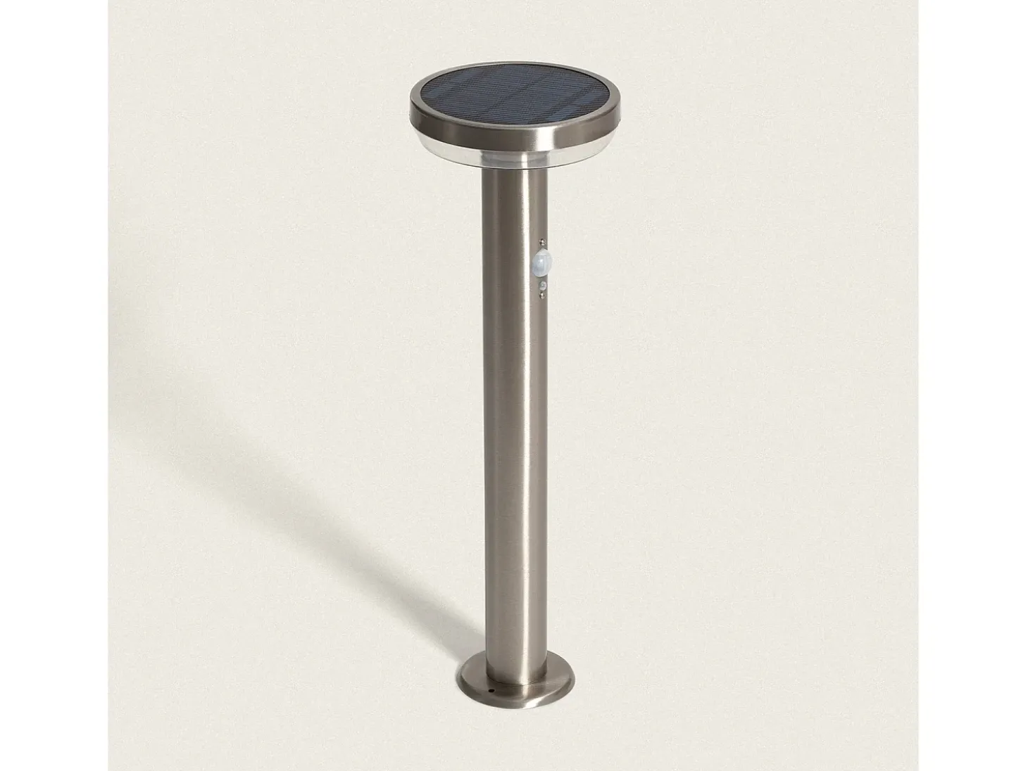 Baliza de Pie Exterior Solar LED 5W 50cm Acero Inoxidable con Sensor de Movimiento Barton Plateado