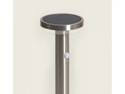 Baliza de Pie Exterior Solar LED 5W 50cm Acero Inoxidable con Sensor de Movimiento Barton Plateado