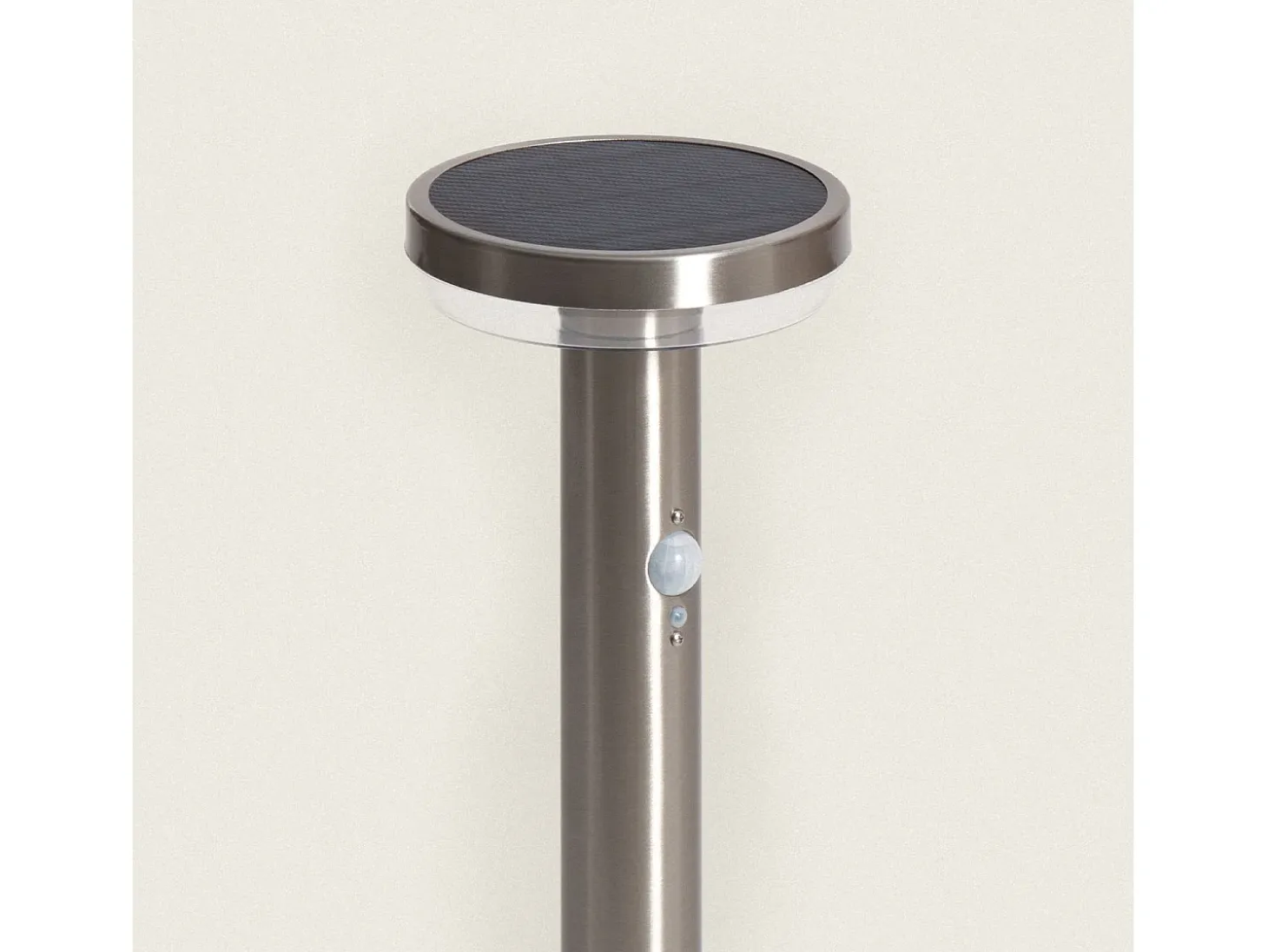 Baliza de Pie Exterior Solar LED 5W 50cm Acero Inoxidable con Sensor de Movimiento Barton Plateado