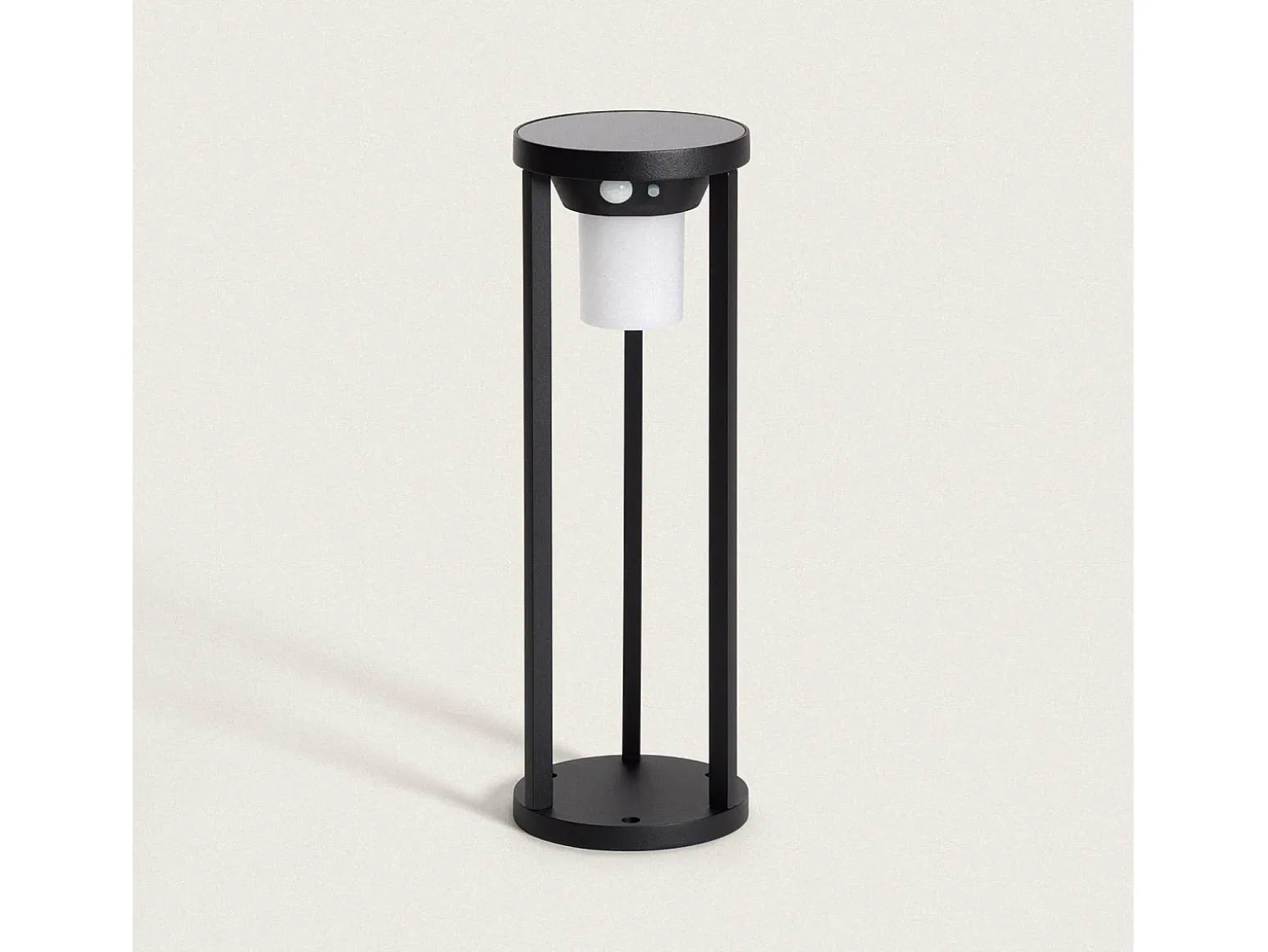 Baliza de Pie Exterior Solar LED 2W 40cm Aluminio con Sensor de Movimiento Eneko Negro