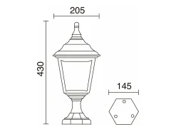 Baliza exterior CLIC CLAC 4 estilo clásico - Alt. 43cm x anchura 20,5 cm - E27 42W - poliamida - ip44 - blanco