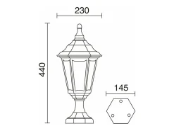 Baliza exterior CLIC-CLAC 6 estilo clásico - Alt. 44 cm- E27 42W - poliamida - ip44 - blanco
