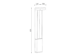 Baliza Exterior LED 65cm 10W Aluminio Droxe Negro Negro
