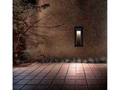 Baliza Exterior LED Superficie Pared Rectangular Negro Edulis 4000K Blanco Neutro