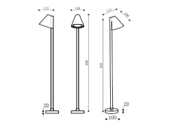 Baliza Exterior LED 6W 60 cm Superficie Drimlec Negro Mate