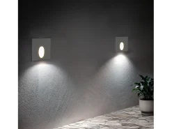 Baliza Exterior LED 3W Empotrable Pared Cuadrado Blanco Ellis 2700K Blanco Cálido