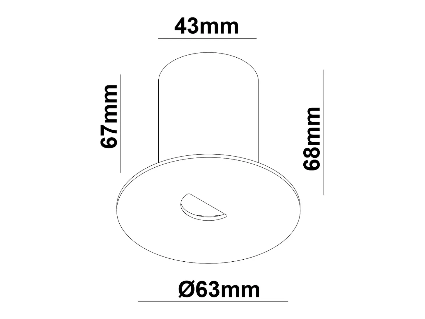 Baliza Exterior LED 2W Empotrable Pared Circular Negro Guell 2700K Blanco Cálido