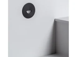 Baliza Exterior LED 2W Empotrable Pared Circular Negro Guell 2700K Blanco Cálido