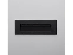 Baliza Exterior LED 7W Empotrable Pared Rectangular Negro Groult 2700K Blanco Cálido