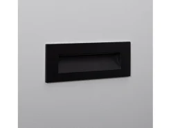 Baliza Exterior LED 7W Empotrable Pared Rectangular Negro Groult 2700K Blanco Cálido