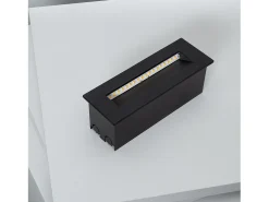 Baliza Exterior LED 7W Empotrable Pared Rectangular Negro Groult 2700K Blanco Cálido