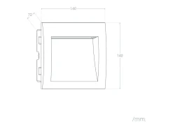 Baliza Exterior LED 4W Empotrable Pared Cuadrado Negro Natt 2700K Blanco Cálido