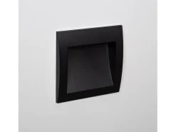 Baliza Exterior LED 4W Empotrable Pared Cuadrado Negro Natt 2700K Blanco Cálido