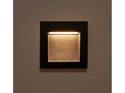 Baliza Exterior LED 4W Empotrable Pared Cuadrado Negro Leif 2700K Blanco Cálido