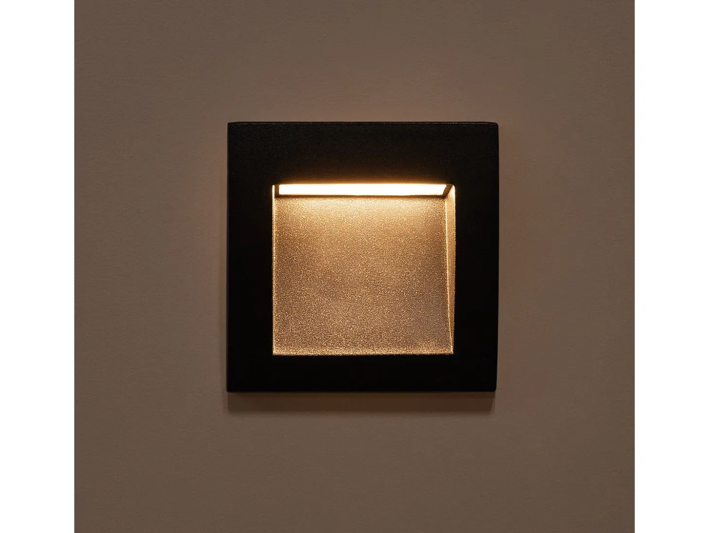 Baliza Exterior LED 4W Empotrable Pared Cuadrado Negro Leif 2700K Blanco Cálido
