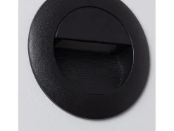 Baliza Exterior LED 3W Empotrable Pared Circular Negro Olite 4000K Blanco Neutro
