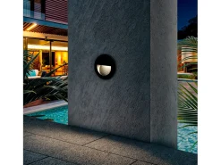 Baliza Exterior LED 3W Empotrable Pared Circular Negro Olite 4000K Blanco Neutro