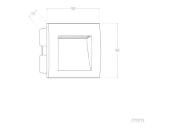 Baliza Exterior LED 4W Empotrable Pared Cuadrado Blanco Leif 2700K Blanco Cálido