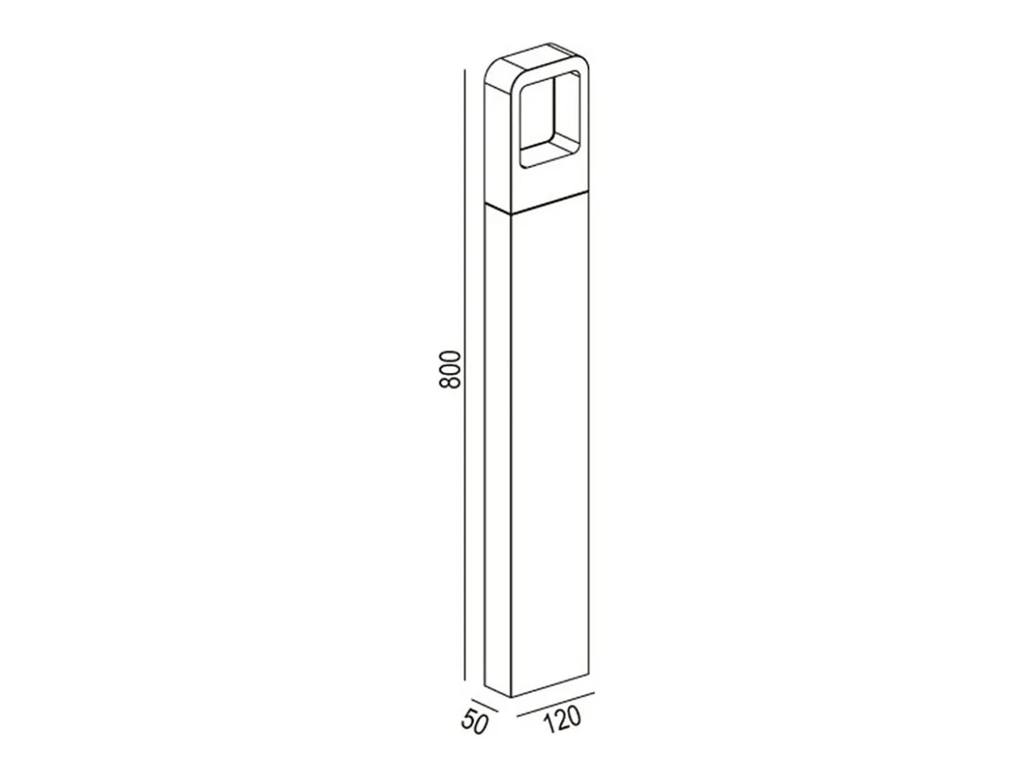 Baliza Exterior LED 6W Superficie Pie 80cm Emerita 4000K Blanco Neutro
