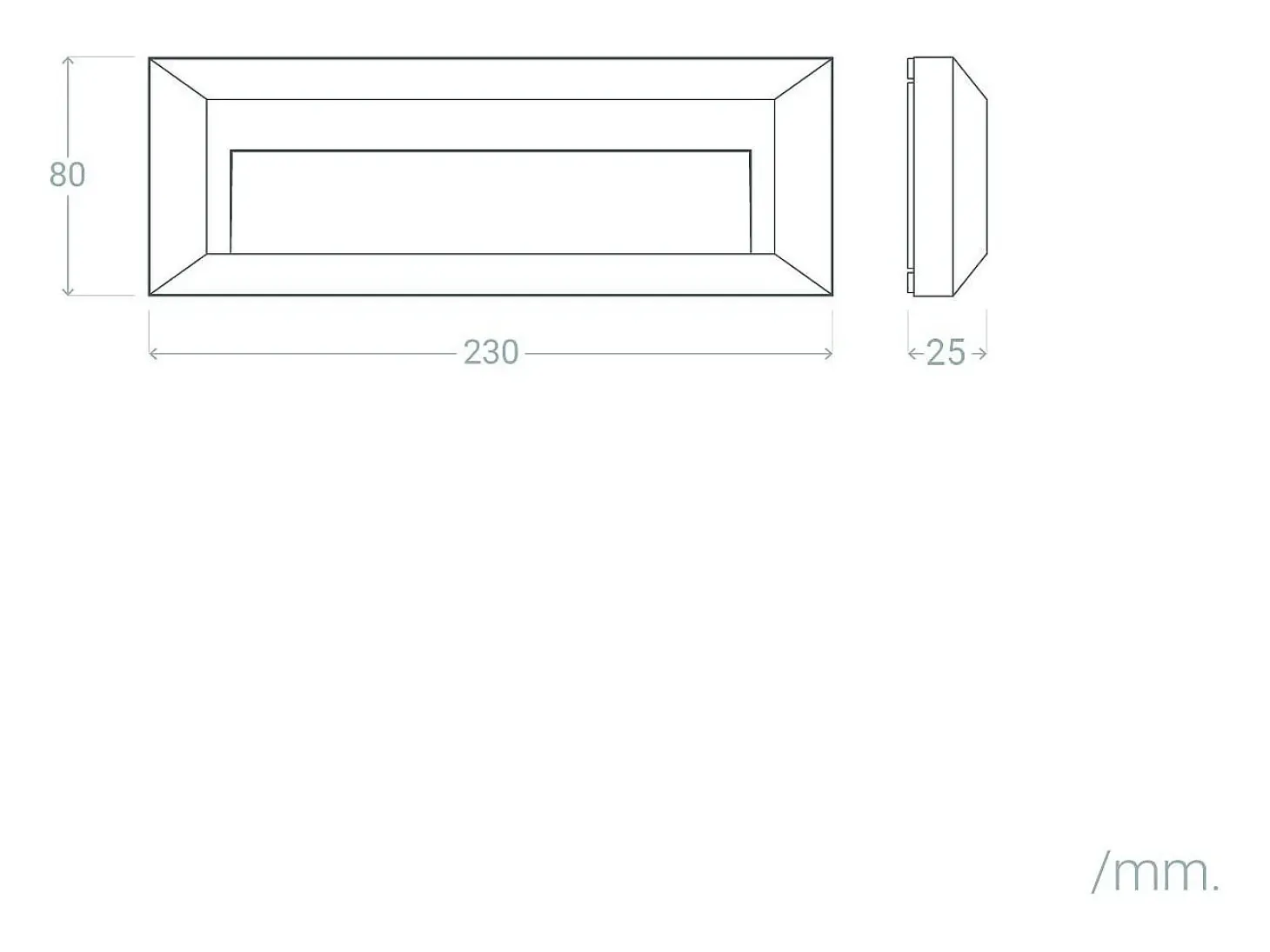 Baliza Exterior LED 2W Superficie Pared Rectangular Antracita Élide 4000K Blanco Neutro