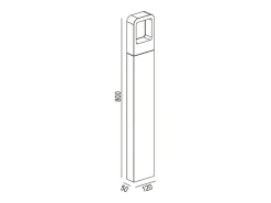Baliza Exterior LED 6W Superficie Pie 80cm Emerita 3000K Blanco Cálido