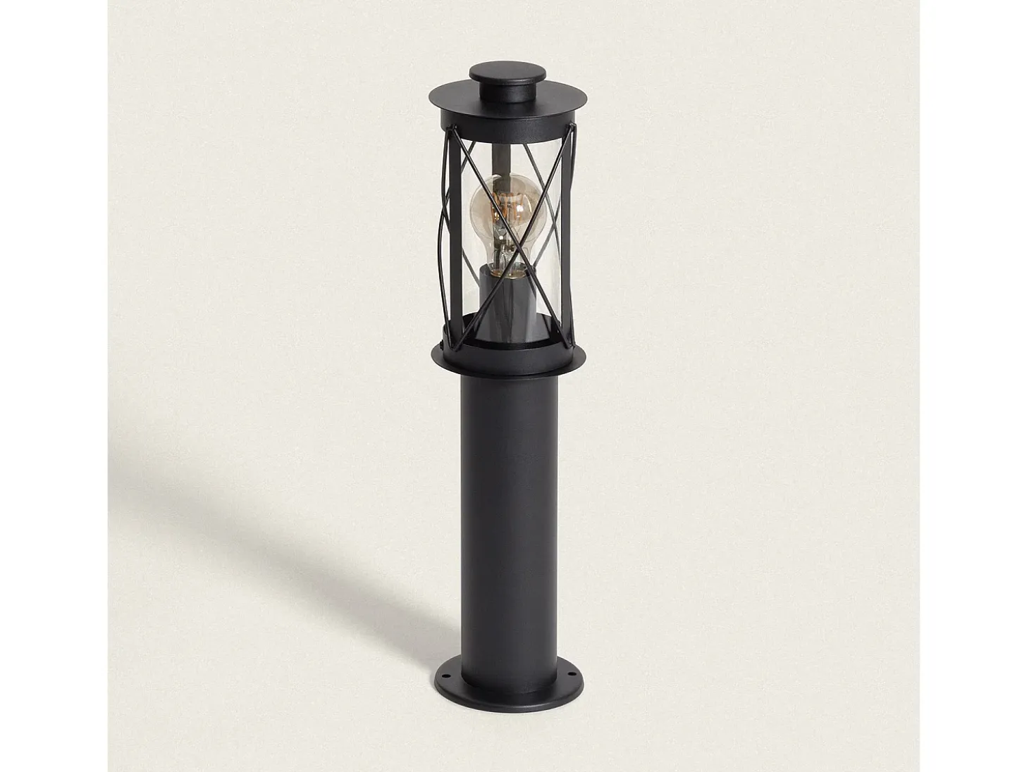 Baliza Exterior Superficie Pie 50cm Acero Inoxidable Gedja Negro