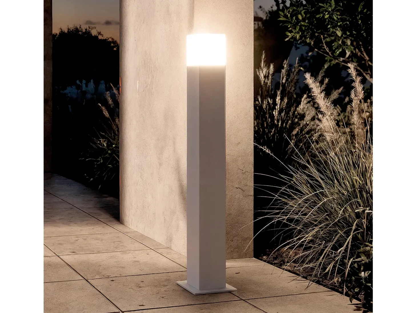Baliza Exterior Superficie Pie 74cm Augusta Blanca Blanco