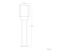 Baliza Exterior Superficie Pie 50cm Acero Inoxidable Martin Gris