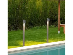 Baliza Exterior Superficie Pie 90cm Acero Inoxidable Stone Antracita
