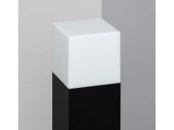 Baliza Exterior Superficie Pie 74cm con Detector de Movimiento Augusta Negra Negro