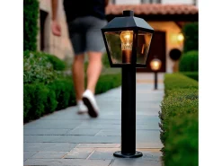 Baliza Exterior Superficie Pie 50cm Aluminio Mukom Negro