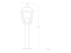 Baliza Exterior Superficie Pie 50cm Aluminio Mukom Negro