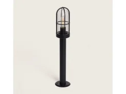 Baliza Exterior Superficie Pie 60cm Acero Inoxidable Logan Negro