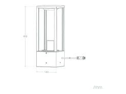 Baliza Exterior Superficie Pie Bayal EasyFit 12V Negro